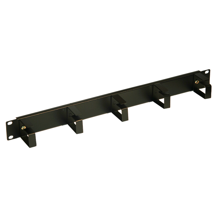 1RU Cable Management 19" Rack Mount Panel - Black