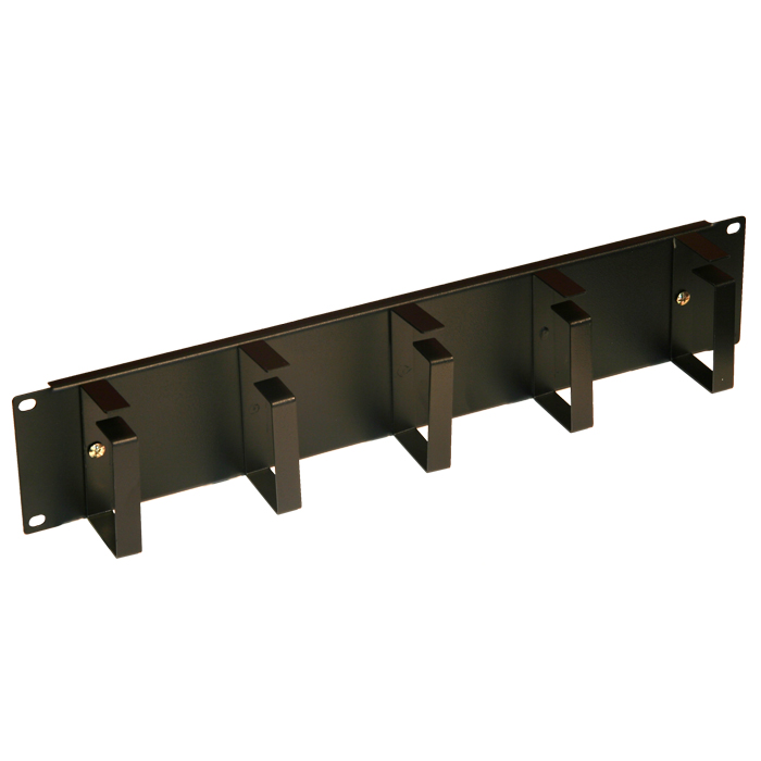 2RU Cable Management 19" Rack Mount Panel - Black