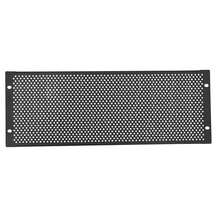 4RU 19" Rack Mount Perforated Blank Panel - Black