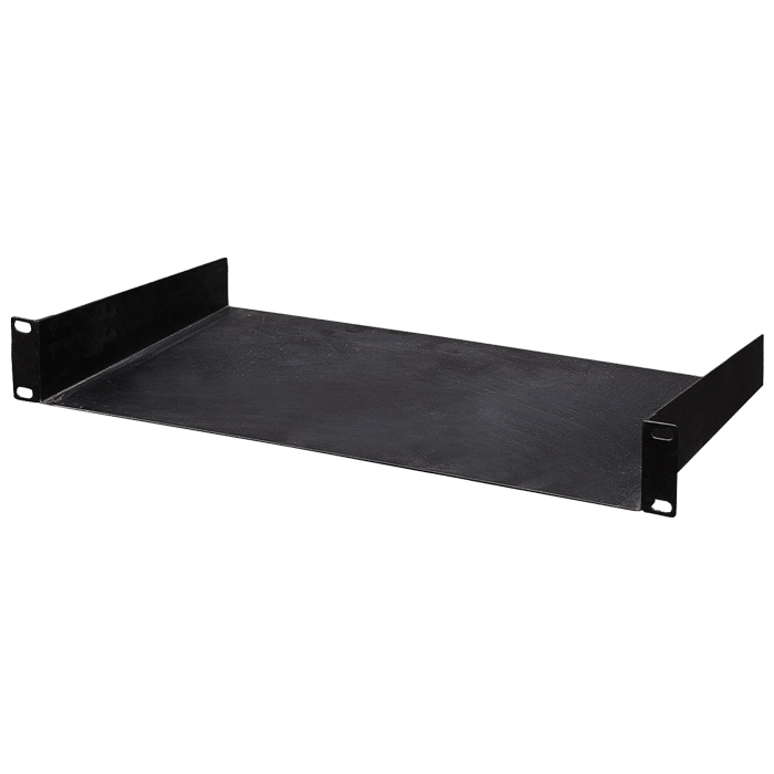 2RU 19" Rack Mount Shelf; 380mm Deep - Black