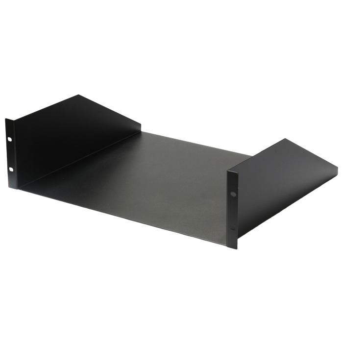 3RU 19" Rack Mount Shelf; 380mm Deep - Black