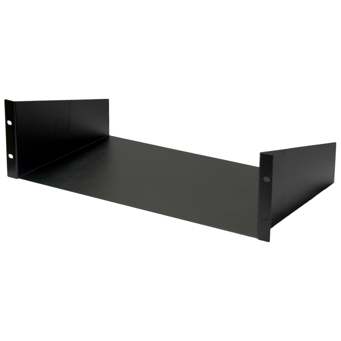 3RU 19" Rack Mount Shelf; 255mm Deep - Black