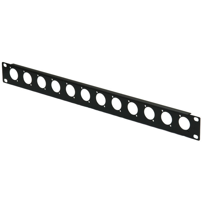 1RU 12 Connector 19" Rack Mount Panel - Black