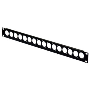 1RU 16 Connector 19" Rack Mount Panel - Black
