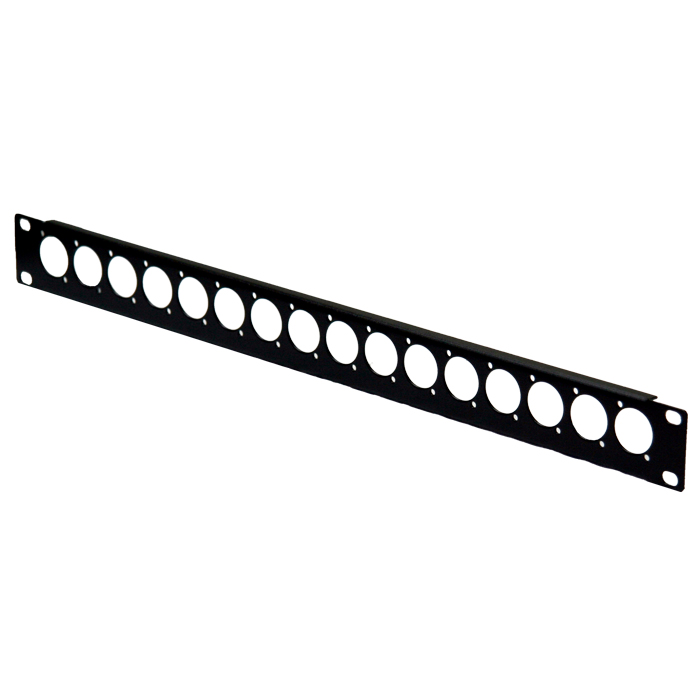 1RU 16 Connector 19" Rack Mount Panel - Black
