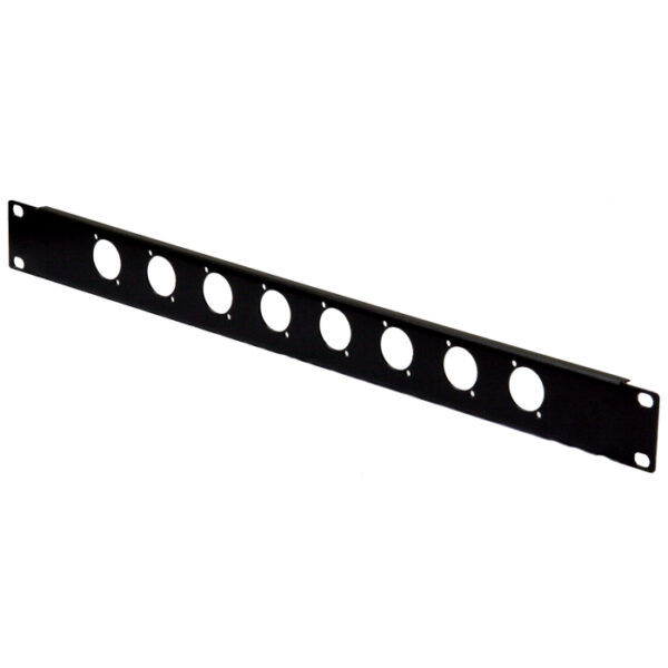 1RU 8 Connector 19″ Rack Mount Panel – Black | Cases