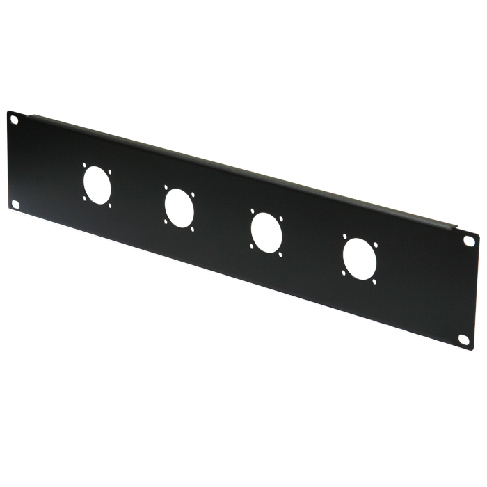 2RU 4 Connector 19" Rack Mount Panel - Black