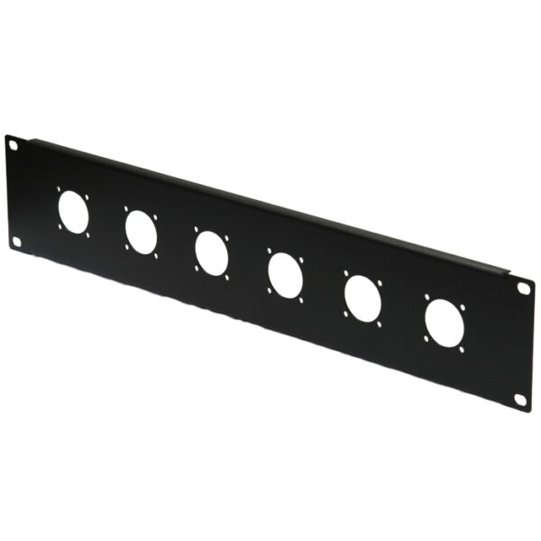 2RU 6 Connector 19″ Rack Mount Panel – Black | Cases