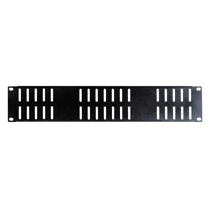 2RU 19" Rack Mount Ventilated Blank Panel - Black