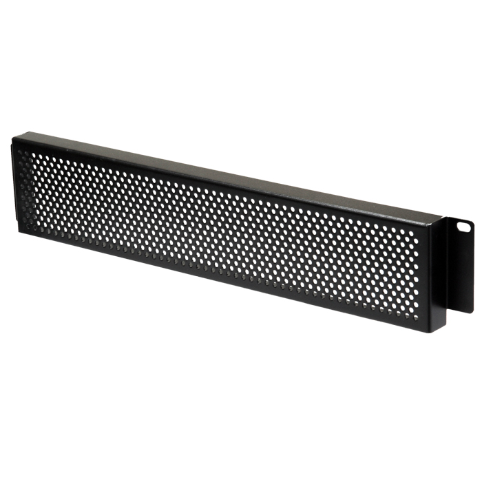 2RU Security Grill 19" Rack Mount Panel - Black