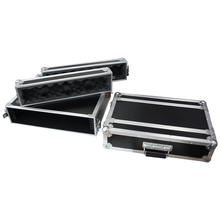 2RU 19 Rack Mount Radio Microphone Carry Case; 200mmD (excluding Covers) - Black"