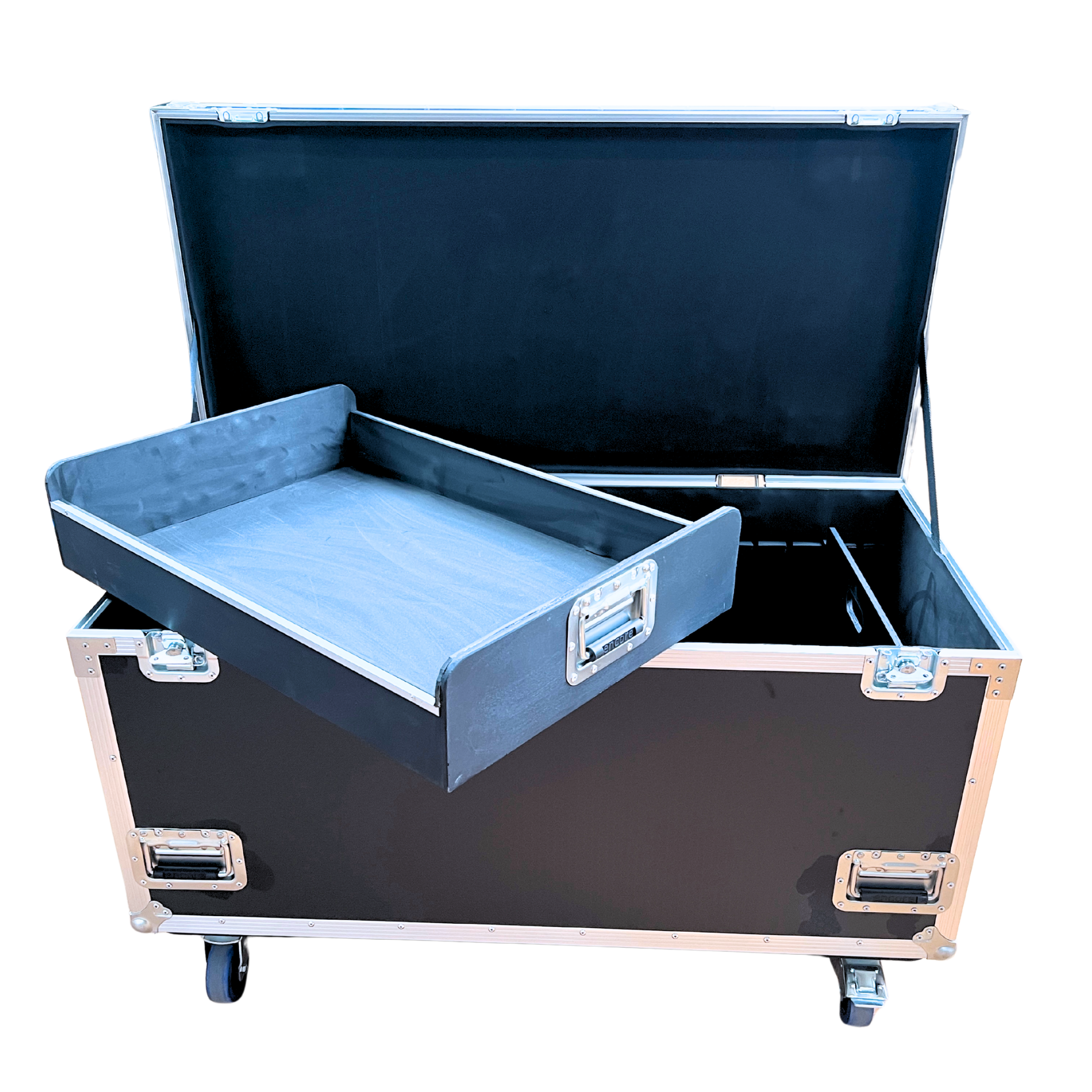 Large Cable Packer 1200mmL x 582mmD x 760mmH OD - Black; Multiple Position Slide-in Dividers 375mmH; Lift-out Tray 760mmL x 527mmD x 150mmH OD - Image 3