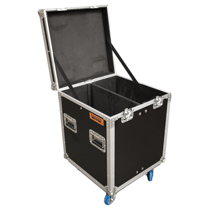 Cable Packer 570mmL x 570mmD x 805mmH OD with Slide-in Divider; Castor Dishes - Black