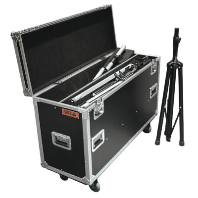 Speaker/Mic Stand Road Case with Fixed Centre Vertical Divider and Removable Horizontal Panels - Black