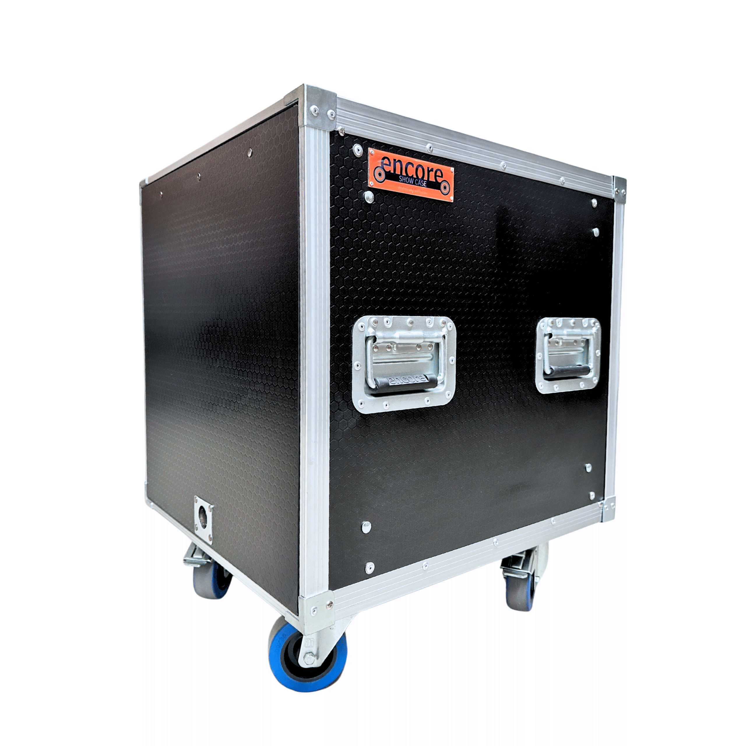 10RU Standard 19" Rack Mount Case with Over & Under Slide-Away Doors; including Castors; 500mmD External - Black - Image 3
