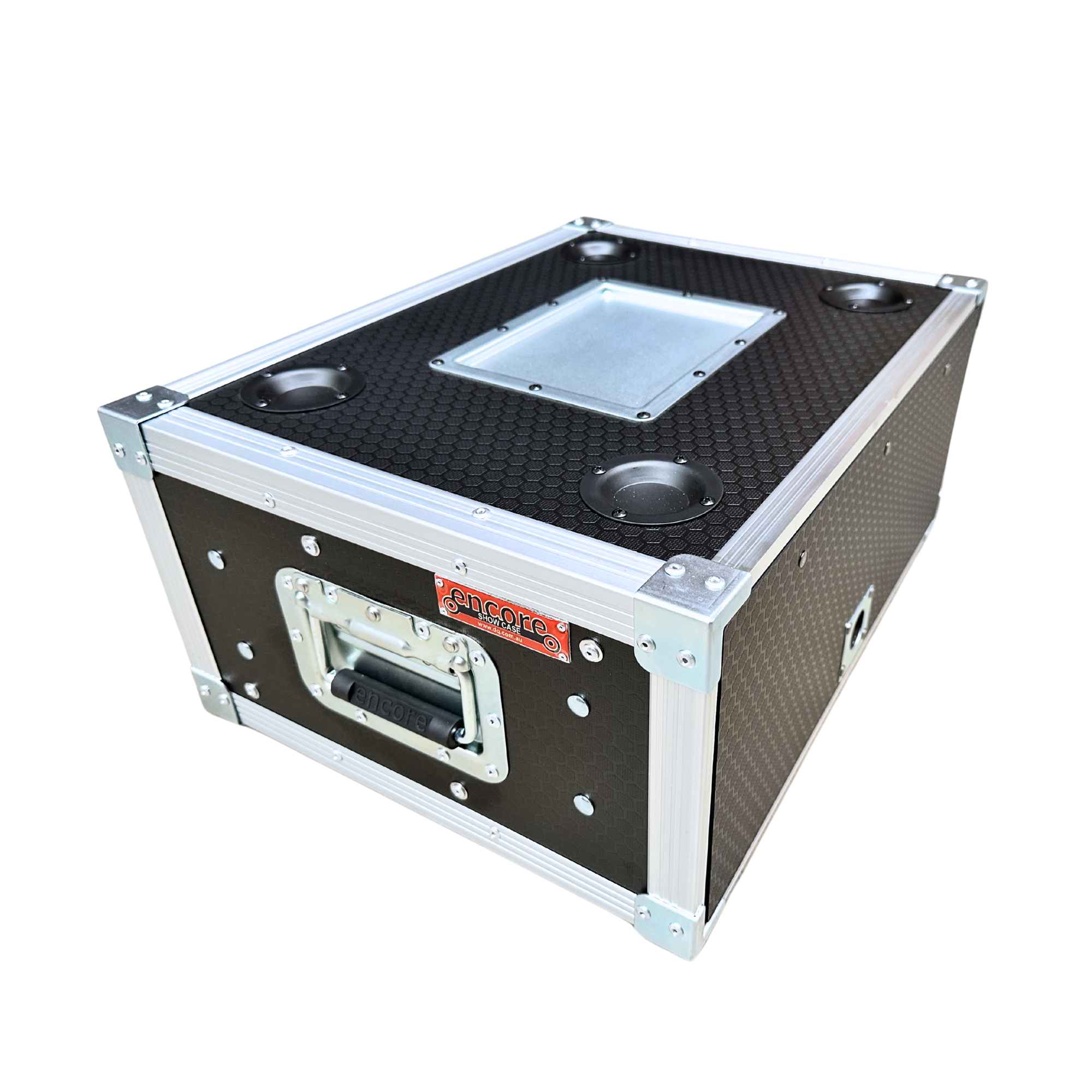 3RU Standard 19" Rack Mount Case with Over & Under Slide-Away Doors; 300mmD External; Stackable - Black