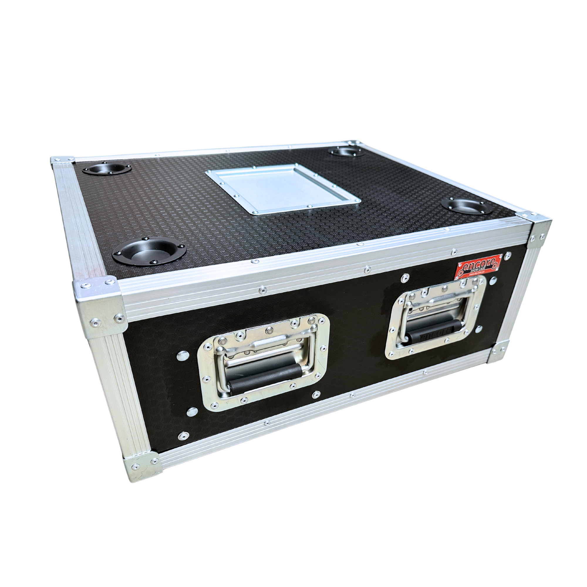 3RU Standard 19" Rack Mount Case with Over & Under Slide-Away Doors; 500mmD External; Stackable - Black