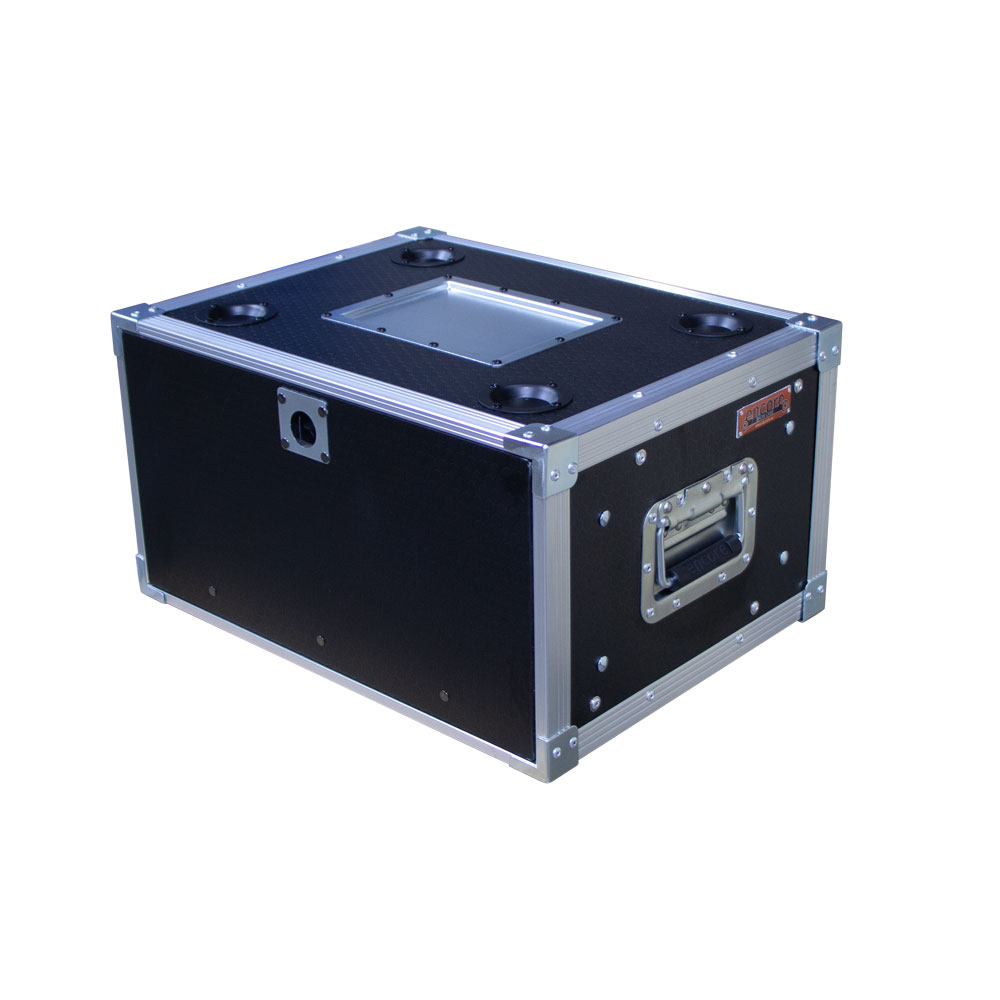 4RU Standard 19" Rack Mount Case with Over & Under Slide-Away Doors; 300mmD External; Stackable - Black - Image 4