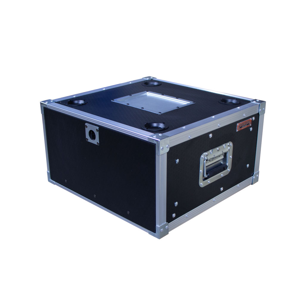 4RU Standard 19" Rack Mount Case with Over & Under Slide-Away Doors; 400mmD External; Stackable - Black