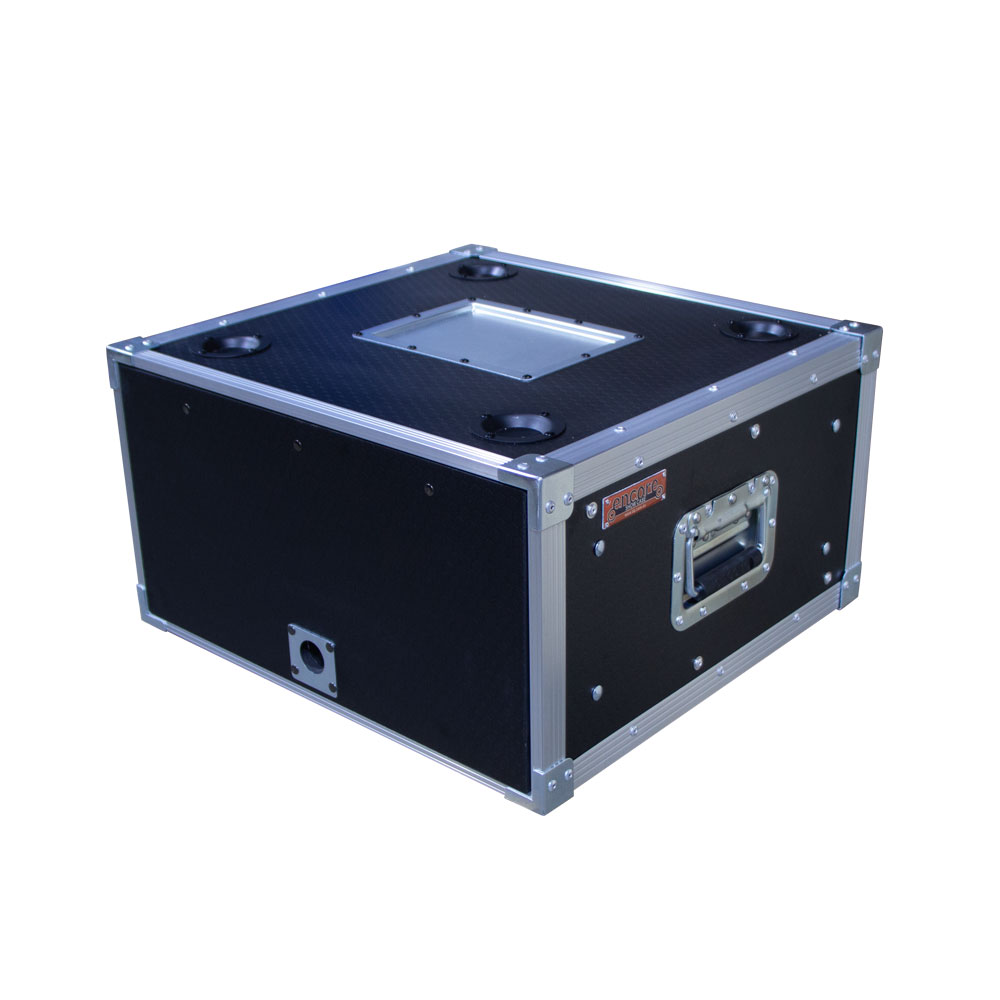 4RU Standard 19" Rack Mount Case with Over & Under Slide-Away Doors; 400mmD External; Stackable - Black - Image 4