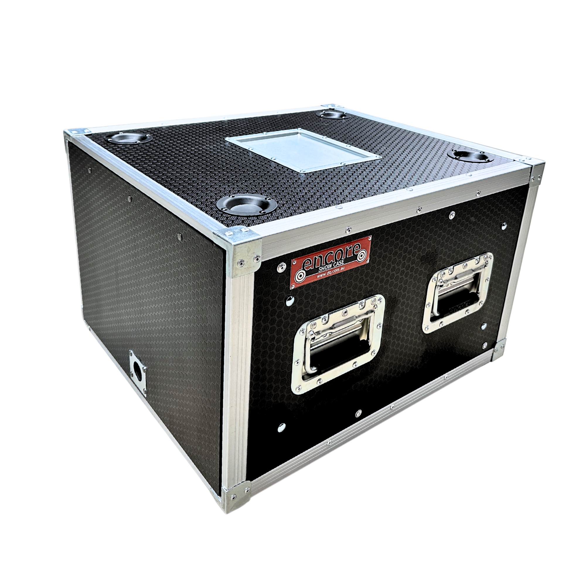 6RU Standard 19" Rack Mount Case with Over & Under Slide-Away Doors; 500mmD External; Stackable - Black