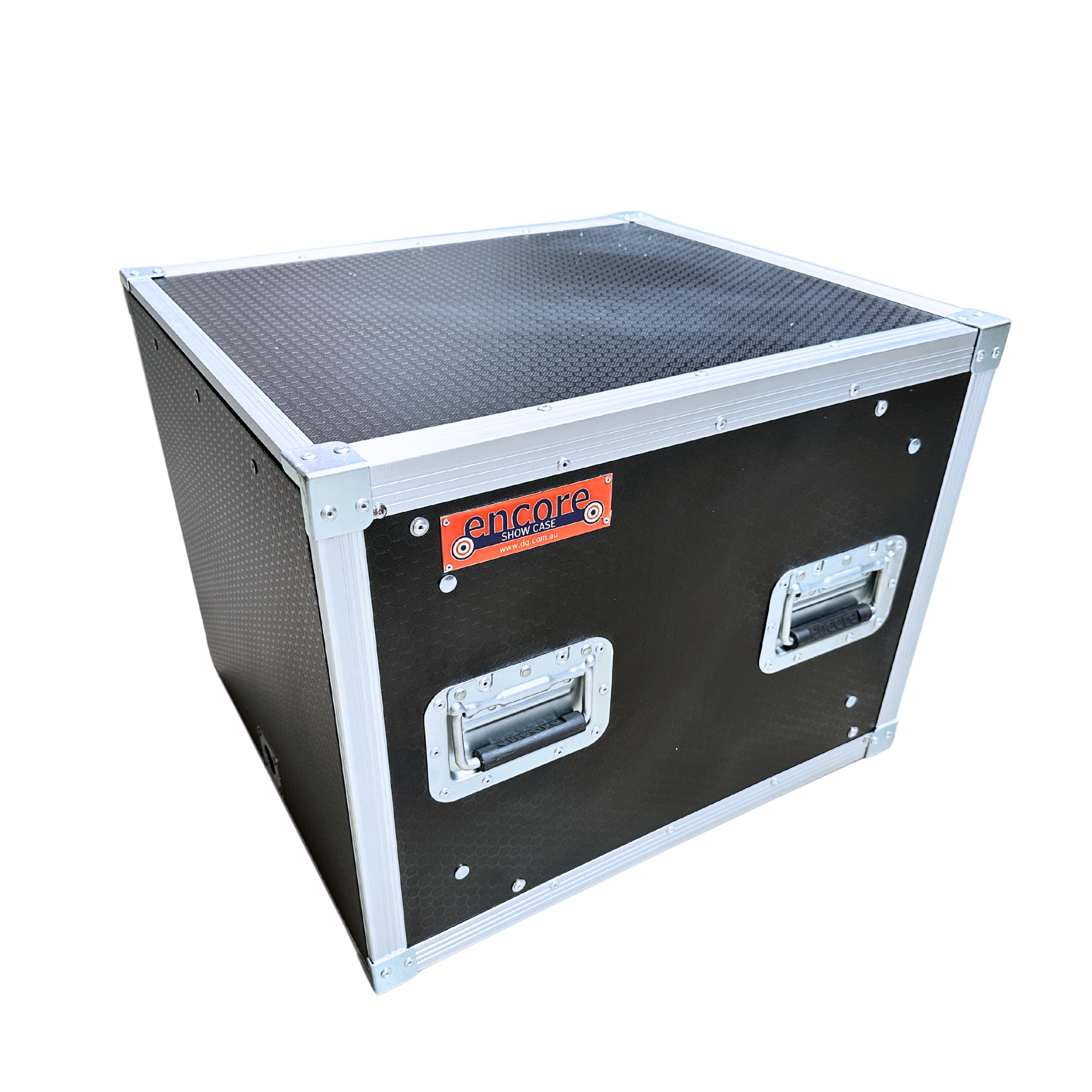 8RU Standard 19" Rack Mount Case with Over & Under Slide-Away Doors; 500mmD External; Stackable - Black