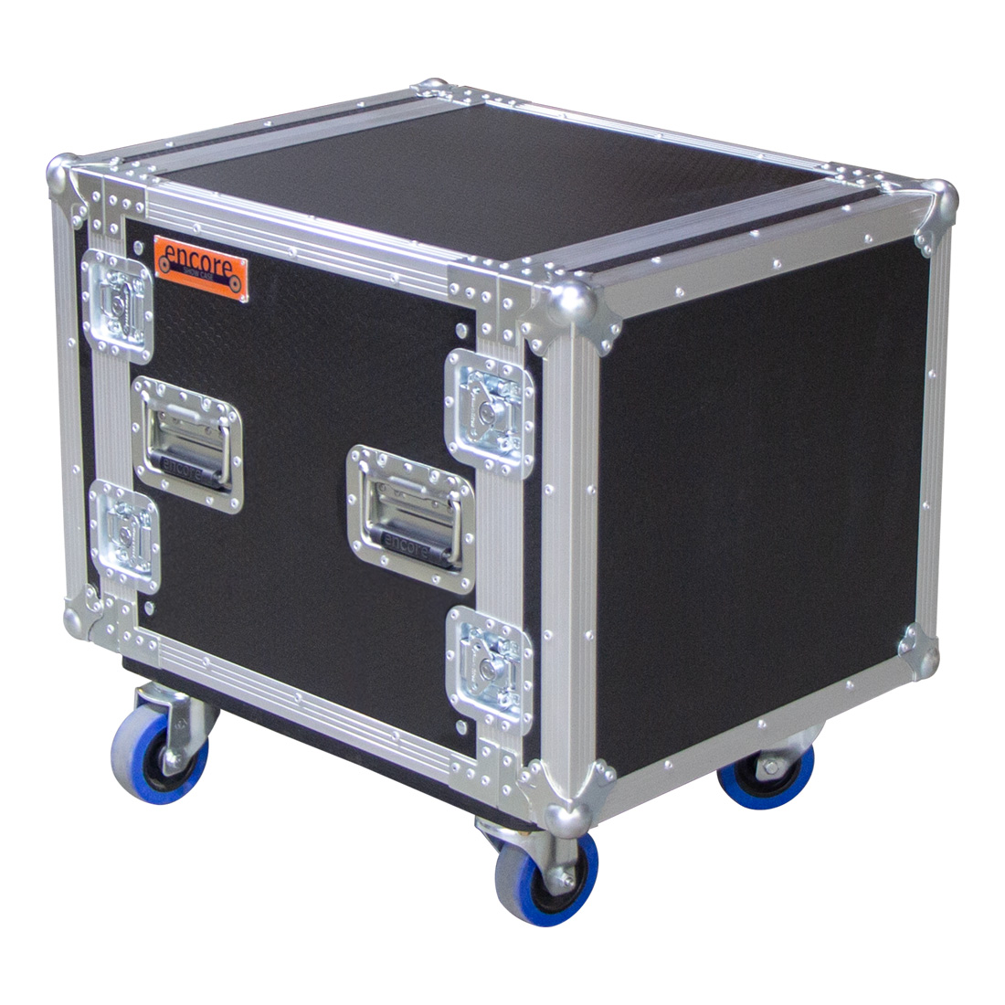 10RU Standard 19" Rack Mount Case with Castors; 500mmD (between Covers) - Black - Image 2