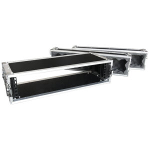 2RU Standard 19" Rack Mount Case; 200mmD (excluding Covers) - Black