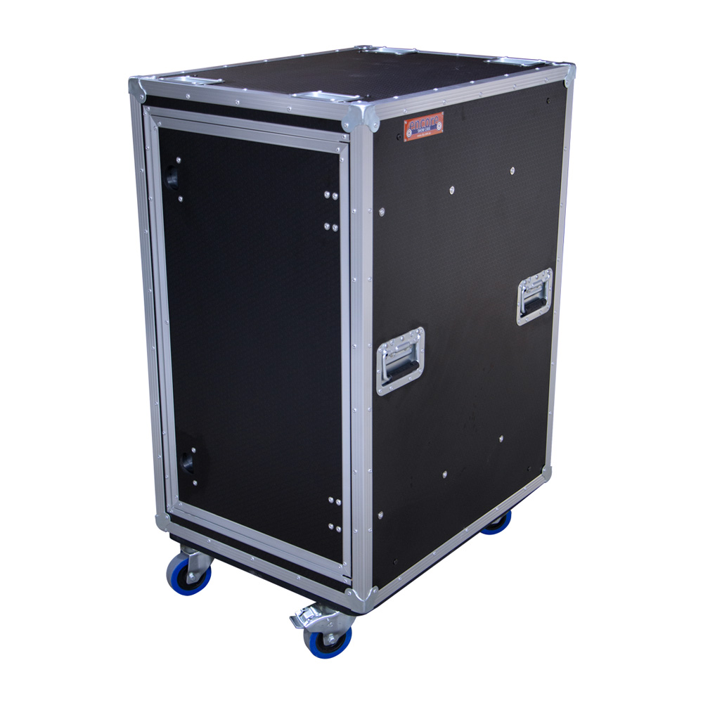 20RU Anti-Vibration 19" Rack Mount Case with Slide-Away Doors & Castors; 790mmD - Black