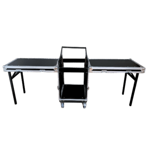 12RU Standard Combination 19" Rack Mount Case with Side-Mount Benches set up