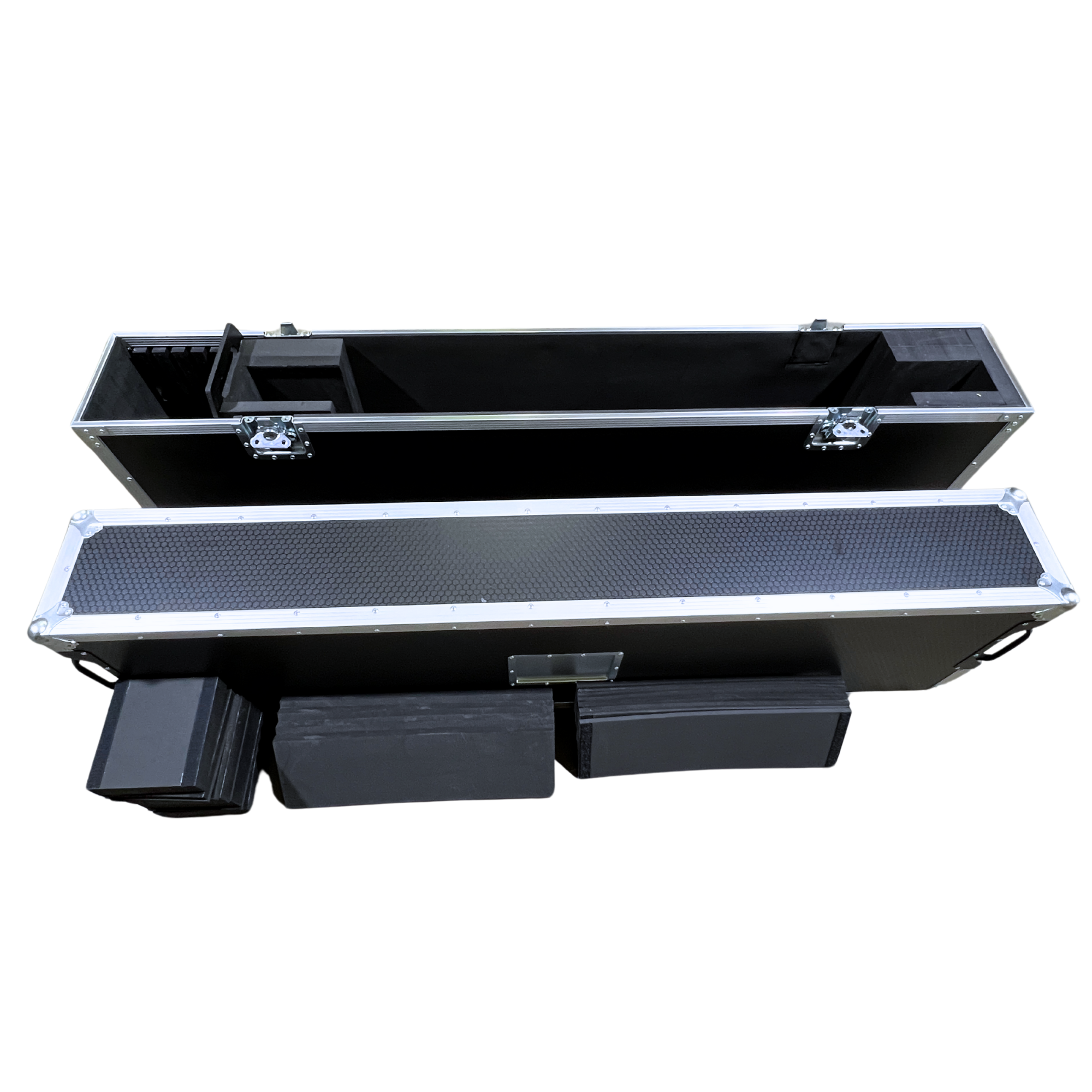 Adjustable 65"-75" Slimline Screen Road Case with Corner Castors - Black - Image 2