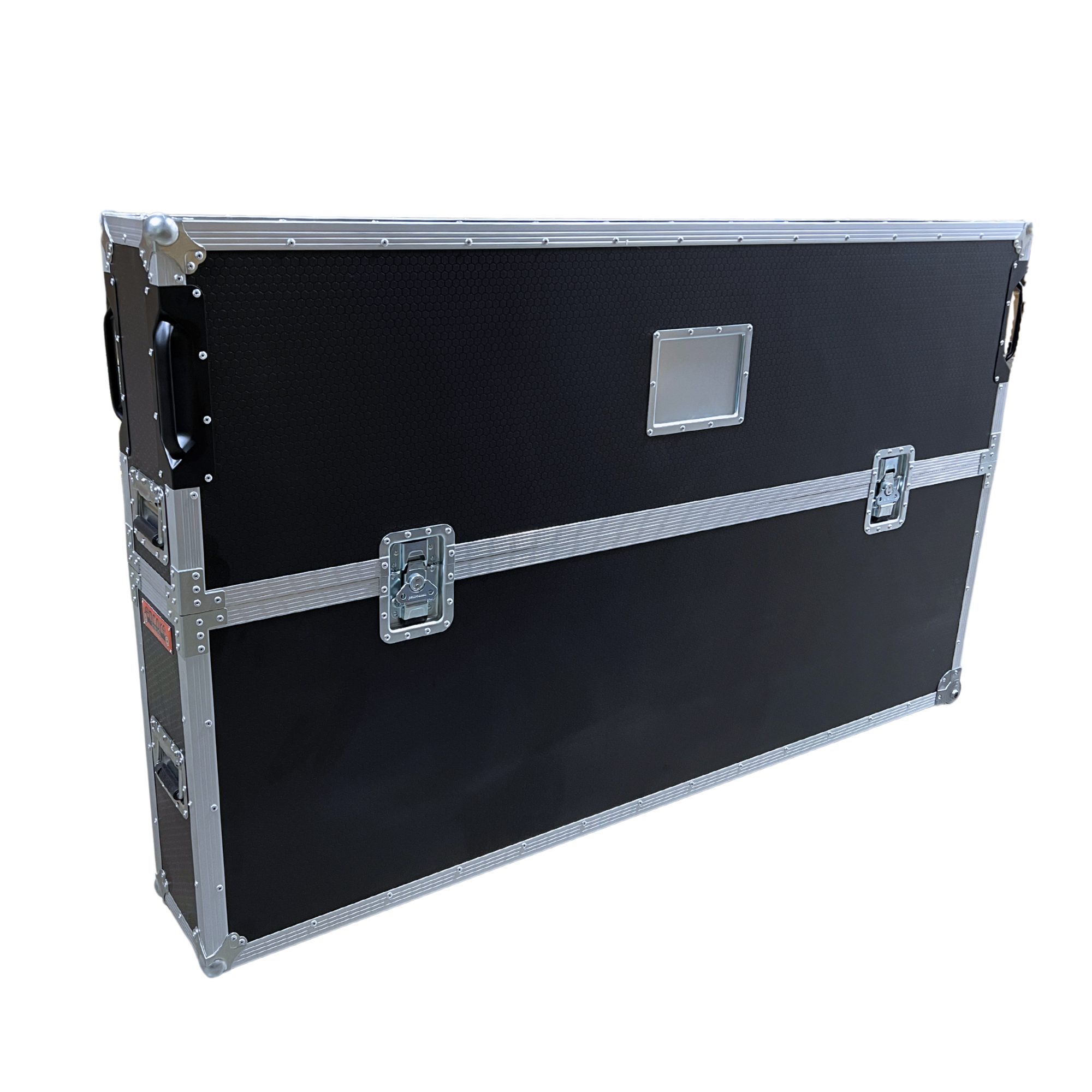 Adjustable 65"-75" Slimline Screen Road Case with Corner Castors - Black