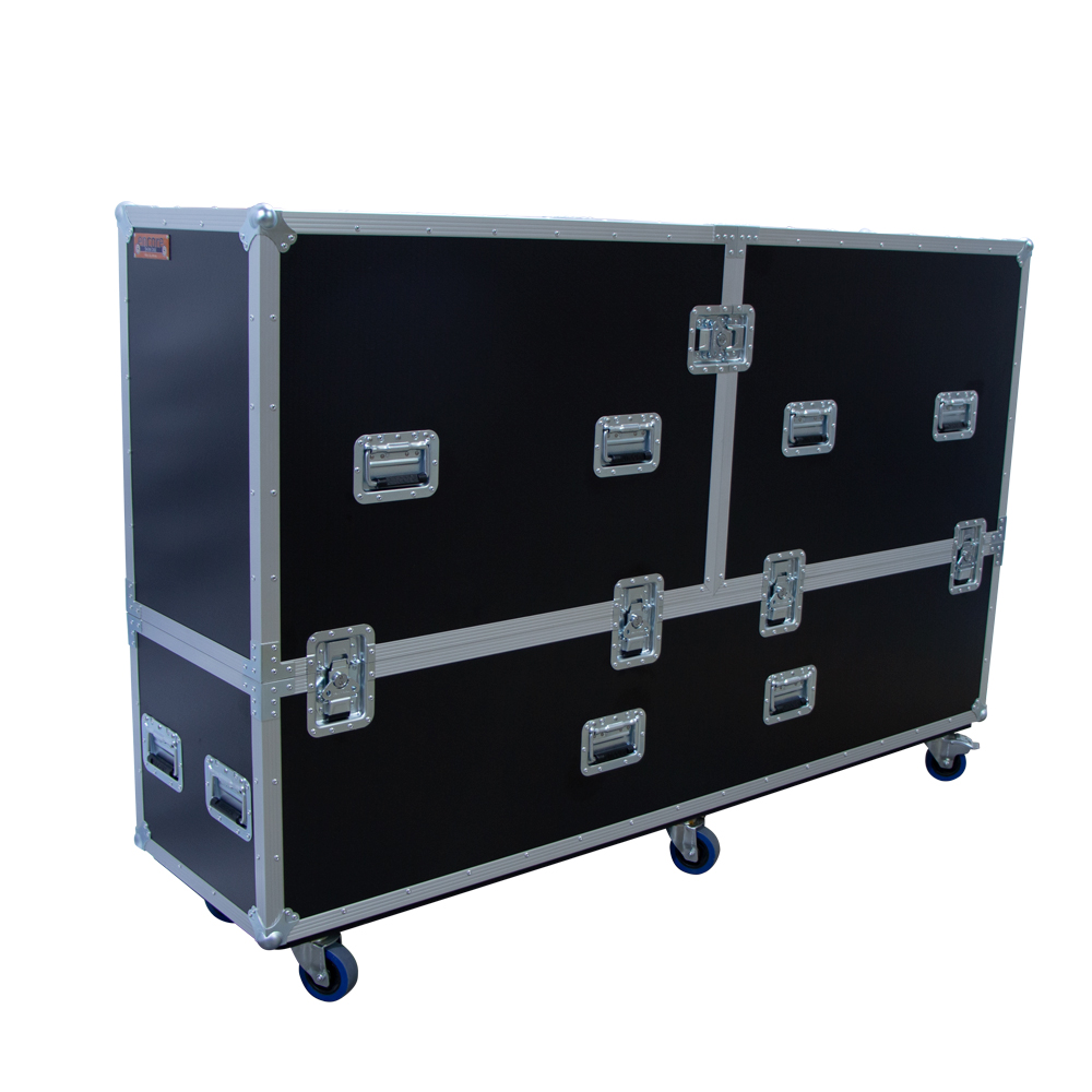 80"-85" Screen Road Case with Castors - Black (Requires Fitout) - Image 2