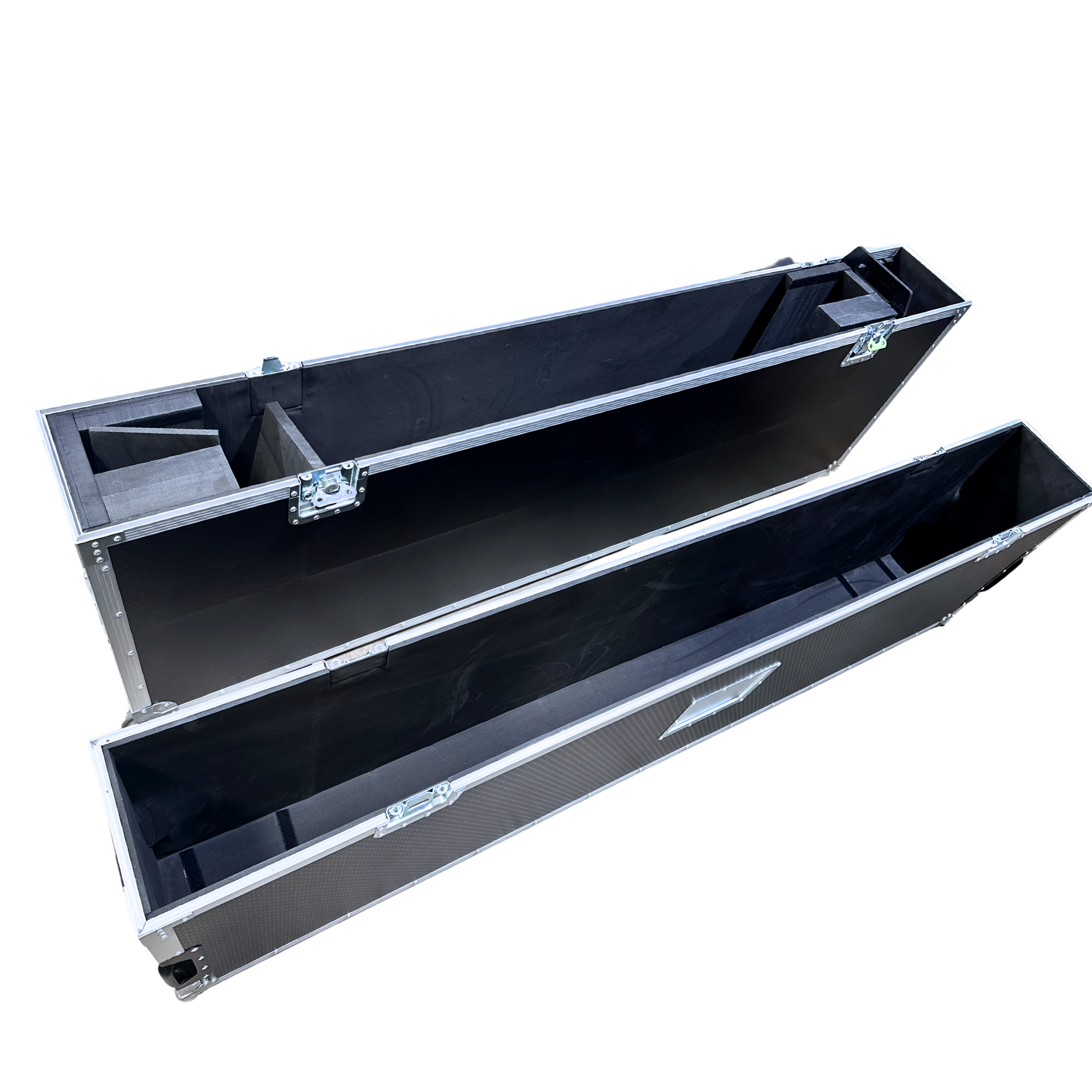 Adjustable 75"-85" Slimline Screen Road Case with Corner Castors - Black - Image 2