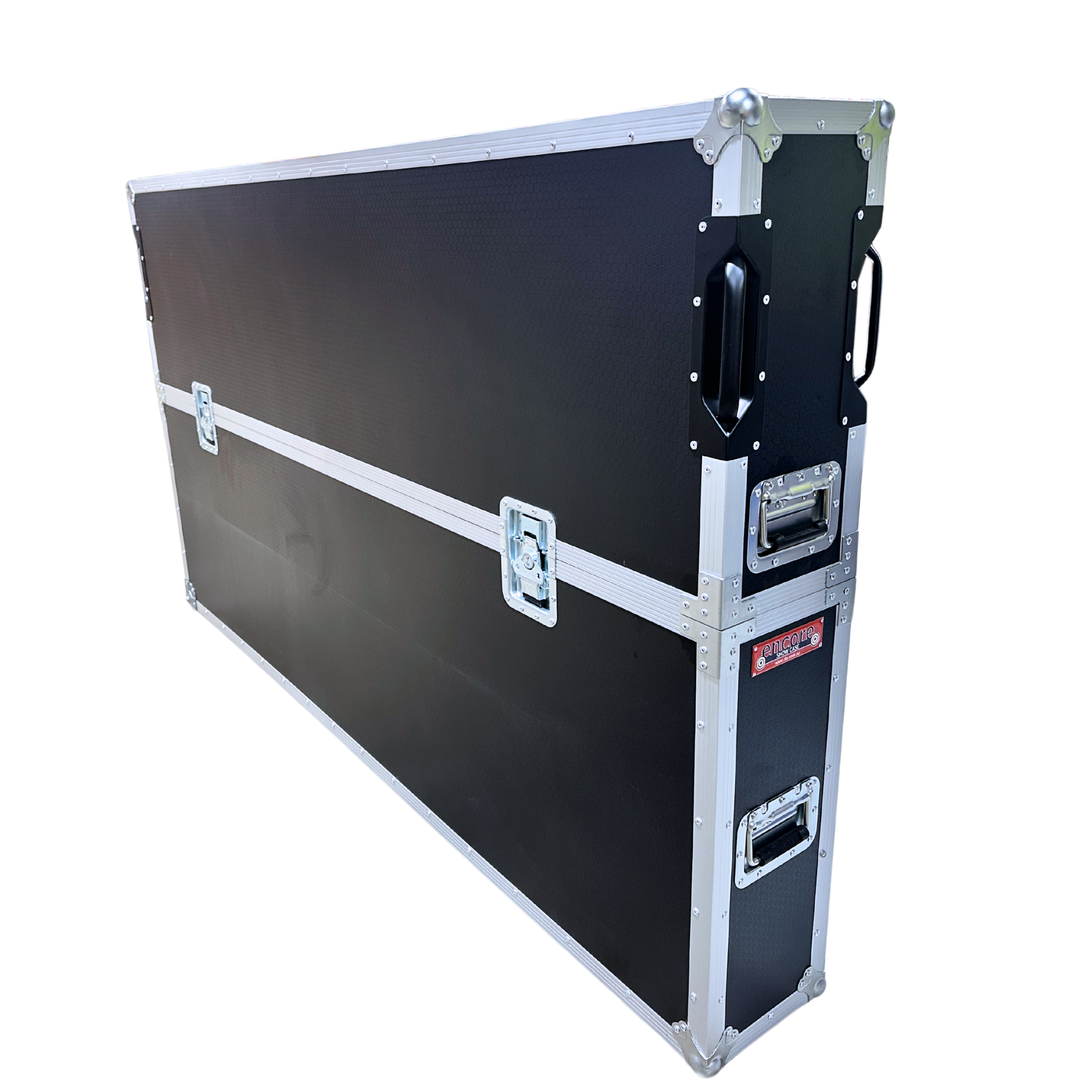 Adjustable 75"-85" Slimline Screen Road Case with Corner Castors - Black - Image 3