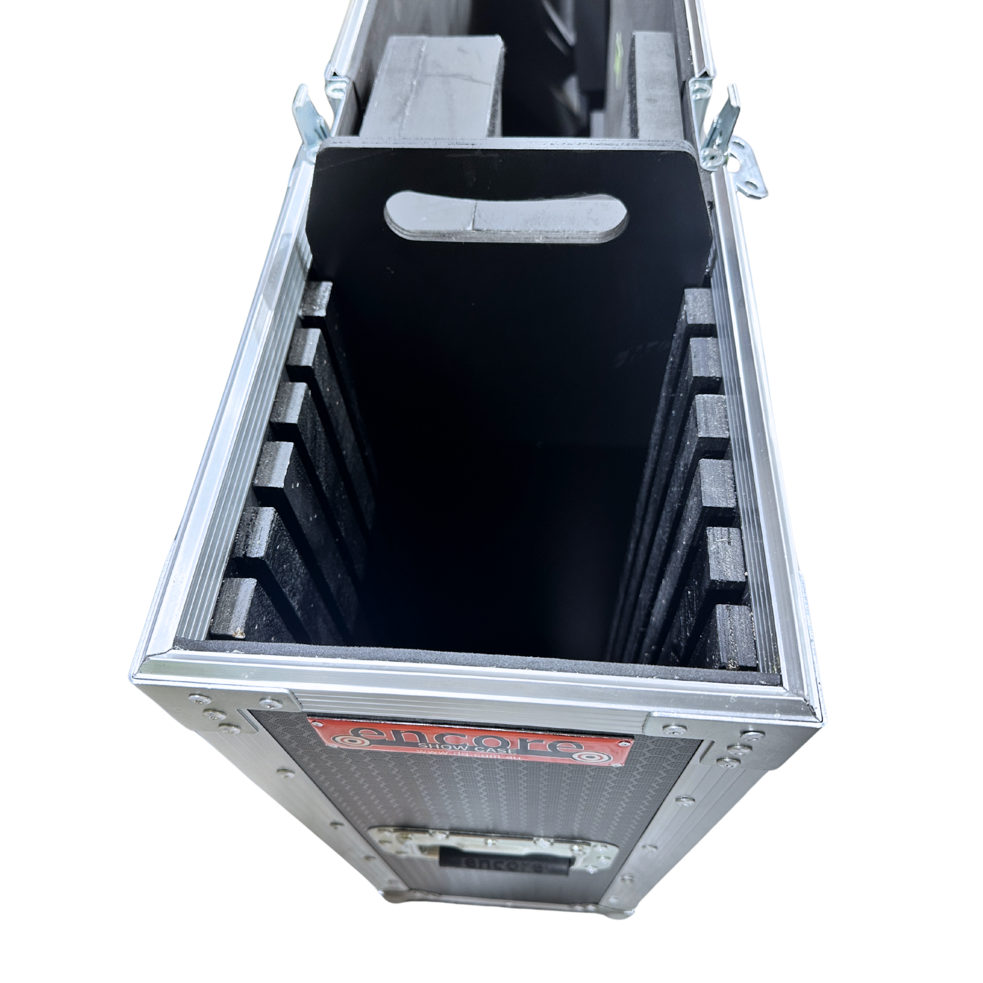 Adjustable 75"-85" Slimline Screen Road Case with Corner Castors - Black - Image 4