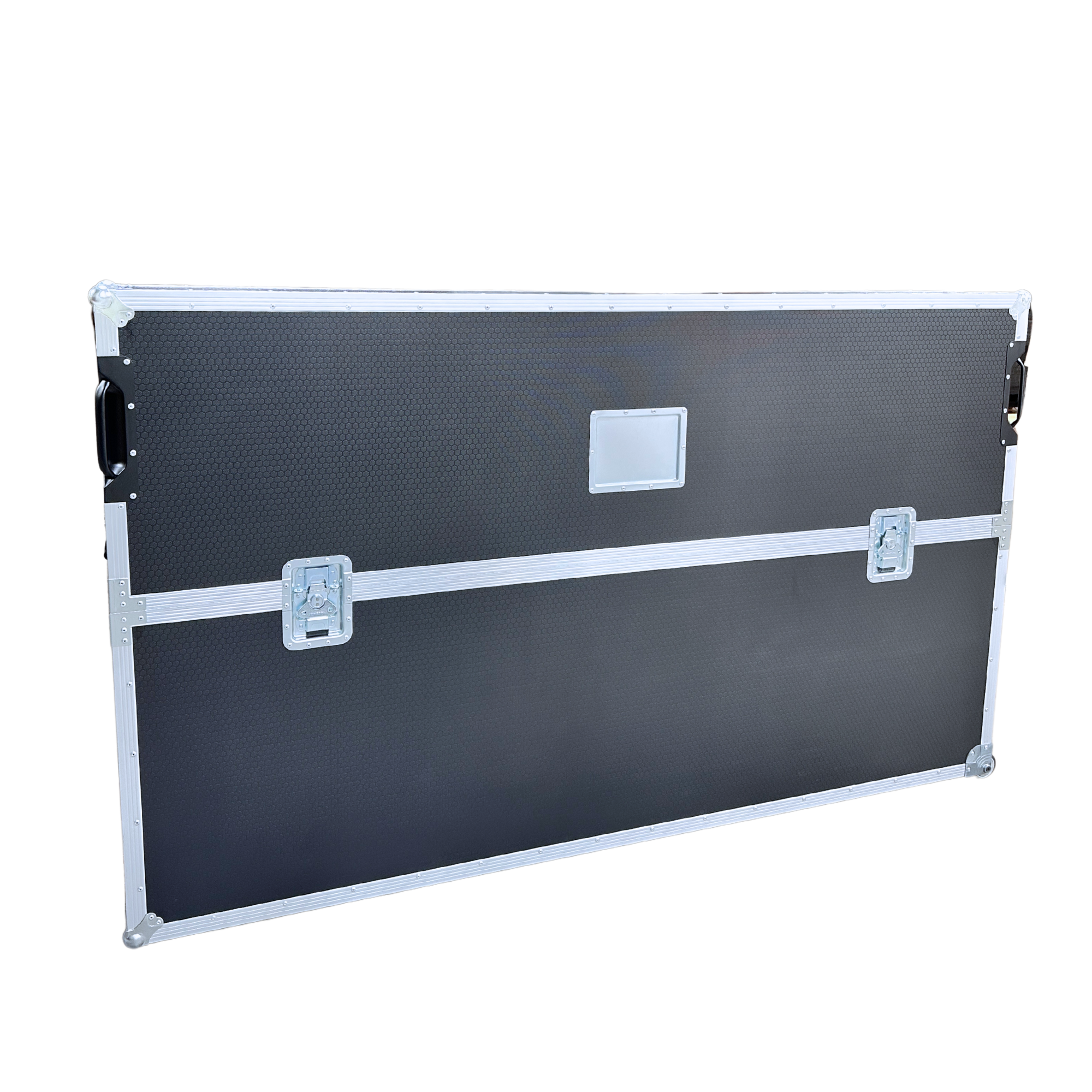 Adjustable 75"-85" Slimline Screen Road Case with Corner Castors - Black