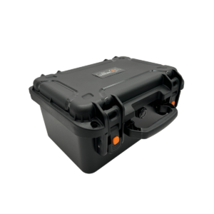 Angled view of the Bravo BV-372818 IP67 waterproof hard equipment case with heavy-duty latches