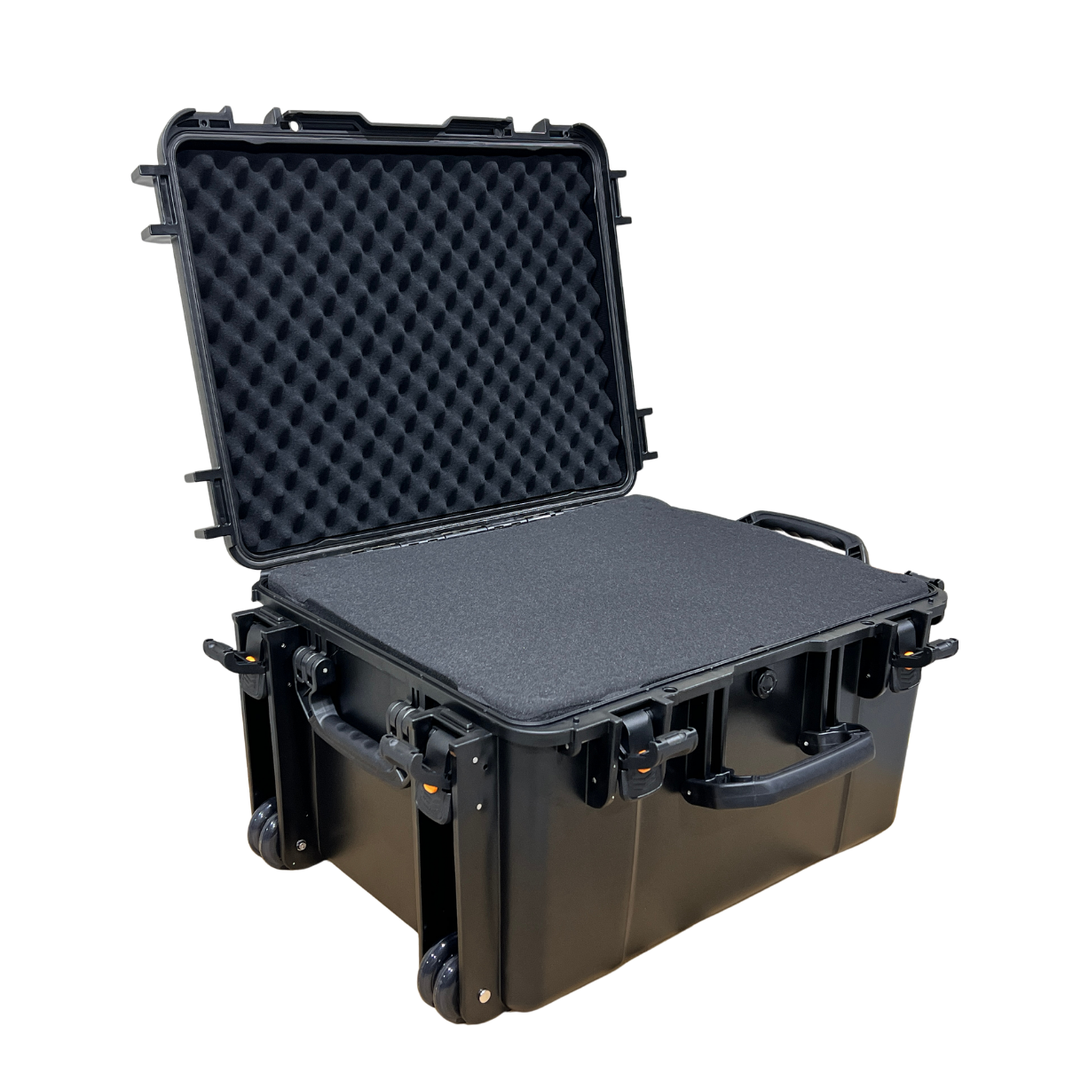 Bruce Bravo BV-675336 open waterproof hard equipment case showing Pick & Pluck foam interior